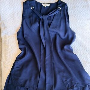 Elegant Navy Sleeveless Blouse